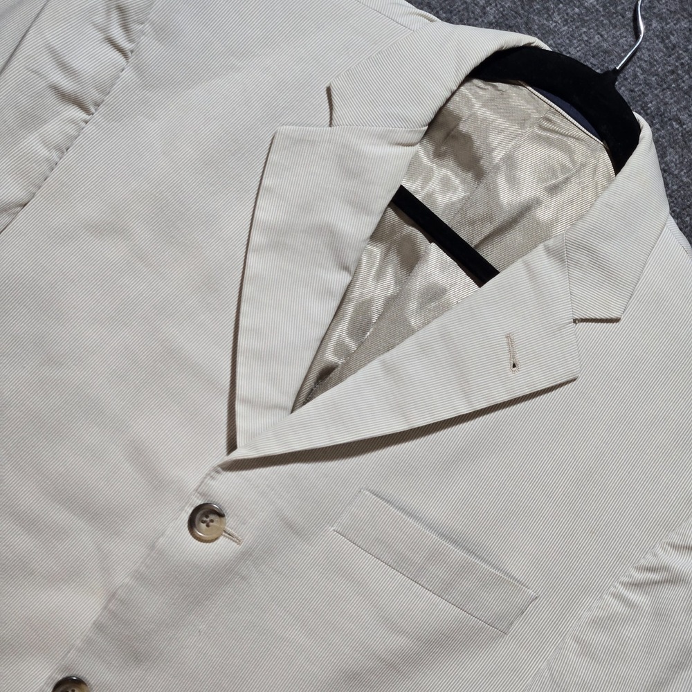 Burberry London Beige Bond Street Corduroy Blazer Size 40S VTG UNION‎ MADE USA